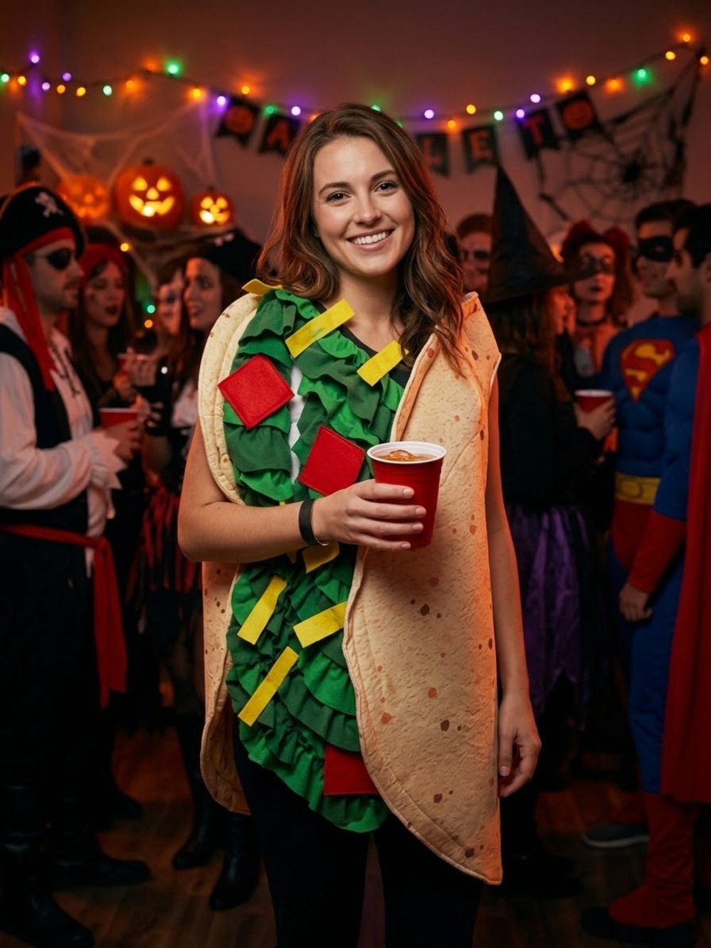 NWOT SPOOKTACULAR CREATIONS Adult Unisex Taco Costume Food Halloween Small S